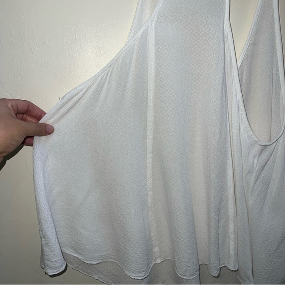 Free People white razor back tank top. Sheer and sexy. medium NWOT - Picture 5 of 5